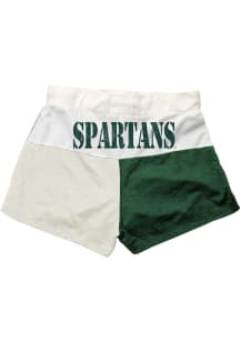 Womens Michigan State Spartans Green Wes and Willy Colorblock Shorts