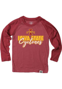 Iowa State Cyclones Boys Cardinal Name Drop Script Long Sleeve T-Shirt