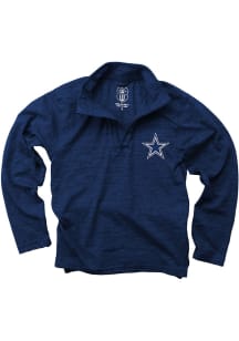 Wes and Willy Dallas Cowboys Boys Navy Blue Primary Logo Cloudy Yarn Long Sleeve Qtr Zip