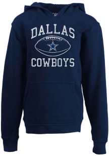 Wes and Willy Dallas Cowboys Baby Navy Blue #1 Football Long Sleeve Hooded Sweatshirt