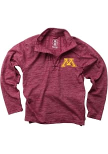 Toddler Minnesota Golden Gophers Maroon Wes and Willy Cloudy Yarn Long Sleeve Qtr Zip