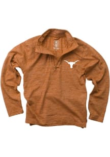 Wes and Willy Texas Longhorns Youth Burnt Orange Cloudy Yarn Long Sleeve Quarter Zip Shirt