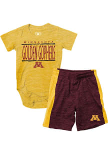 Infant Minnesota Golden Gophers Maroon Wes and Willy Contrast Top and Bottom Set