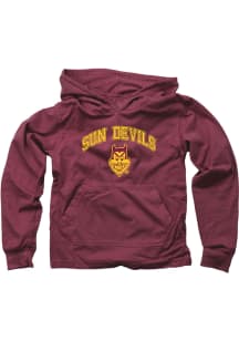 Arizona State Sun Devils Boys Maroon Vintage Arch Mascot Long Sleeve Hooded Sweatshirt