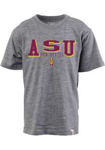 Arizona State Sun Devils Youth Grey Cloudy Yarn Short Sleeve Fashion T-Shirt