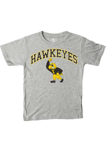 Iowa Hawkeyes Boys Grey Vintage Arch Mascot Short Sleeve T-Shirt