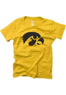 Iowa Hawkeyes Boys Gold Primary Logo Short Sleeve T-Shirt