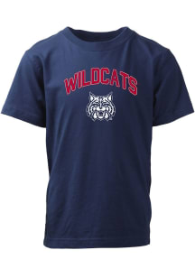 Arizona Wildcats Youth Navy Blue Vintage Arch Mascot Short Sleeve T-Shirt