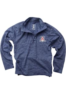 Wes and Willy Arizona Wildcats Youth Navy Blue Cloudy Yarn Primary Long Sleeve Quarter Zip Shirt