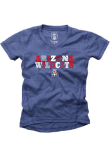 Arizona Wildcats Girls Navy Blue Multi Font Short Sleeve Fashion T-Shirt
