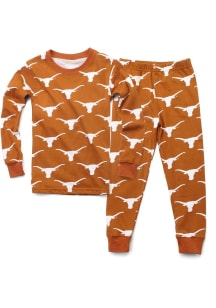 Wes and Willy Texas Longhorns Boys All Over Print PJ Set - Burnt Orange