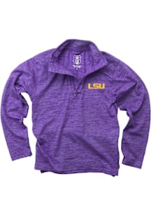 Wes and Willy LSU Tigers Boys Purple Cloudy Yarn Long Sleeve Qtr Zip