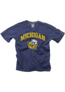 Toddler Michigan Wolverines Blue Wes and Willy Jersey Short Sleeve T-Shirt