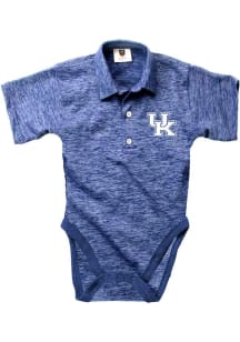 Wes and Willy Kentucky Wildcats Baby Blue Cloudy Yarn Short Sleeve One Piece Polo