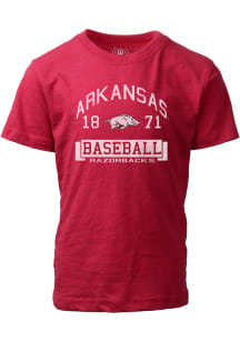 Arkansas Razorbacks Boys Cardinal Arch Baseball Short Sleeve T-Shirt