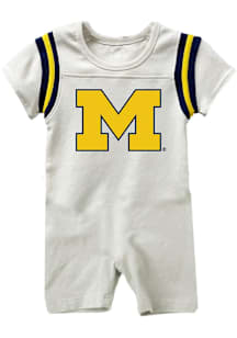 Baby Michigan Wolverines Blue Wes and Willy Romper Short Sleeve One Piece