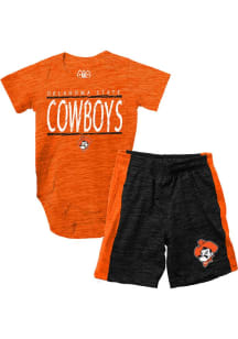 Wes and Willy Oklahoma State Cowboys Infant Orange Contrast Set Top and Bottom