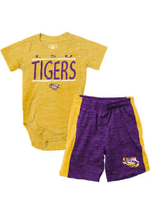 Wes and Willy LSU Tigers Infant Purple Contrast Set Top and Bottom