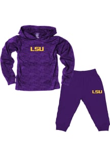 Wes and Willy LSU Tigers Infant Purple All Over Print Set Top and Bottom