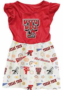 Wes and Willy Texas Tech Red Raiders Baby Girls Red Vault Princess Short Sleeve Dress