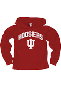 Wes and Willy Indiana Hoosiers Youth Cardinal Knit Vintage Arch Long Sleeve Hoodie