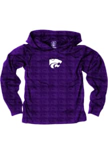 Toddler K-State Wildcats Purple Wes and Willy All Over Print Long Sleeve Hooded Sweatshirt