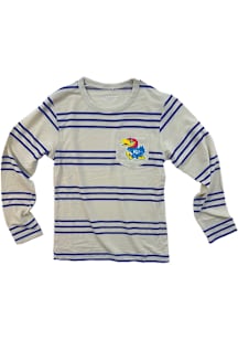 Wes and Willy Kansas Jayhawks Baby Blue Pocket Long Sleeve T-Shirt
