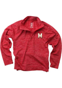 Youth Maryland Terrapins Red Wes and Willy Cloudy Yarn Long Sleeve Quarter Zip