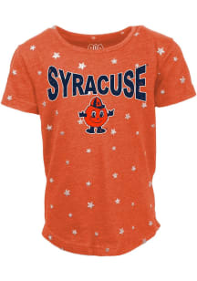 Wes and Willy Syracuse Orange Girls Orange Shimmer Short Sleeve Fashion T-Shirt