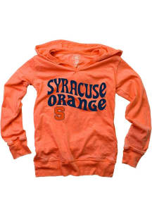 Wes and Willy Syracuse Orange Girls Orange Burn Out Long Sleeve Hooded Sweatshirt