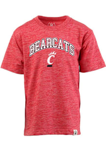 Wes and Willy Cincinnati Bearcats Toddler Red Cloudy Yarn Vintage Arch Short Sleeve T-Shirt