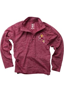 Wes and Willy Arizona State Sun Devils Youth Maroon Cloudy Yarn Long Sleeve Quarter Zip Shirt