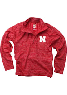 Wes and Willy Nebraska Cornhuskers Toddler Red Cloudy Yarn Long Sleeve Qtr Zip