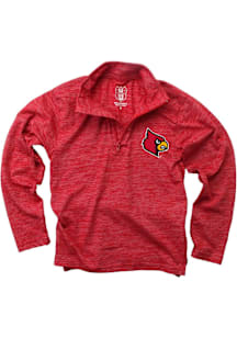 Wes and Willy Louisville Cardinals Toddler Red Cloudy Yarn Long Sleeve Qtr Zip
