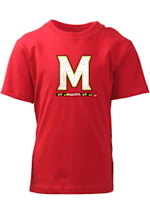 Wes and Willy Maryland Terrapins Youth Red Vintage Arch Short Sleeve T-Shirt