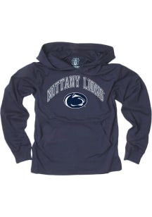 Boys Penn State Nittany Lions Navy Blue Wes and Willy Jersey Vintage Arch Mascot Long Sleeve Hoode..