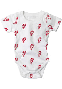 Baby Ohio State Buckeyes Red Wes and Willy All Over Print Brutus Short Sleeve One Piece