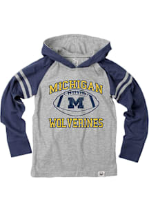 Wes and Willy Michigan Wolverines Youth Blue Stripe Long Sleeve Hoodie Shirt