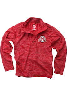 Wes and Willy Ohio State Buckeyes Youth Red Cloudy Yarn Primary Long Sleeve Quarter Zip Shirt