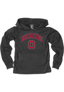 Boys Ohio State Buckeyes Black Wes and Willy Vintage Arch Mascot Long Sleeve Hooded Sweatshirt