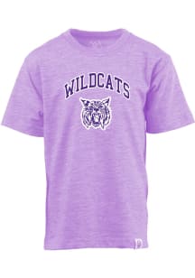 Toddler K-State Wildcats Lavender Wes and Willy Vintage Arch Mascot Short Sleeve T-Shirt