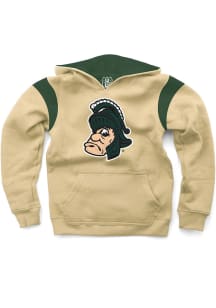 Youth Michigan State Spartans Tan Wes and Willy Vault Raglan Long Sleeve Hooded Sweatshirt