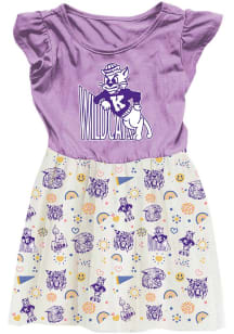 Baby Girls K-State Wildcats Lavender Wes and Willy Princess Short Sleeve Dress