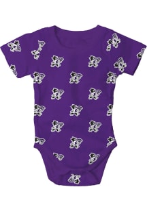 K-State Wildcats Baby Purple All Over Print Willie Short Sleeve One Piece