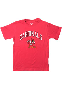Louisville Cardinals Boys Red Jersey Vintage Arch Mascot Short Sleeve T-Shirt
