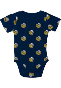 Wes and Willy Michigan Wolverines Baby Navy Blue All Over Print Sailor Hat Short Sleeve One Piec..