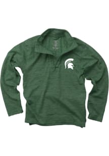 Toddler Michigan State Spartans Green Wes and Willy Cloudy Yarn Primary Long Sleeve Qtr Zip