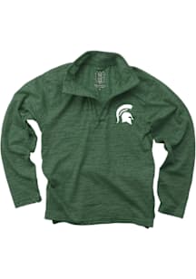 Wes and Willy Michigan State Spartans Youth Green Cloudy Yarn Primary Long Sleeve Quarter Zip Shir..