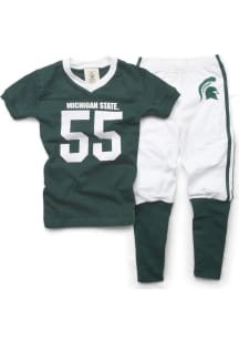 Infant Green Michigan State Spartans Football Top and Bottom Set