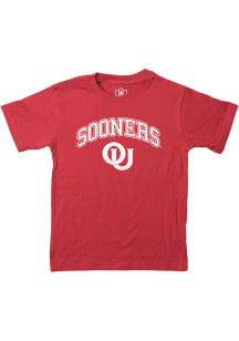 Oklahoma Sooners Boys Cardinal Jersey Vintage Arch Mascot Short Sleeve T-Shirt